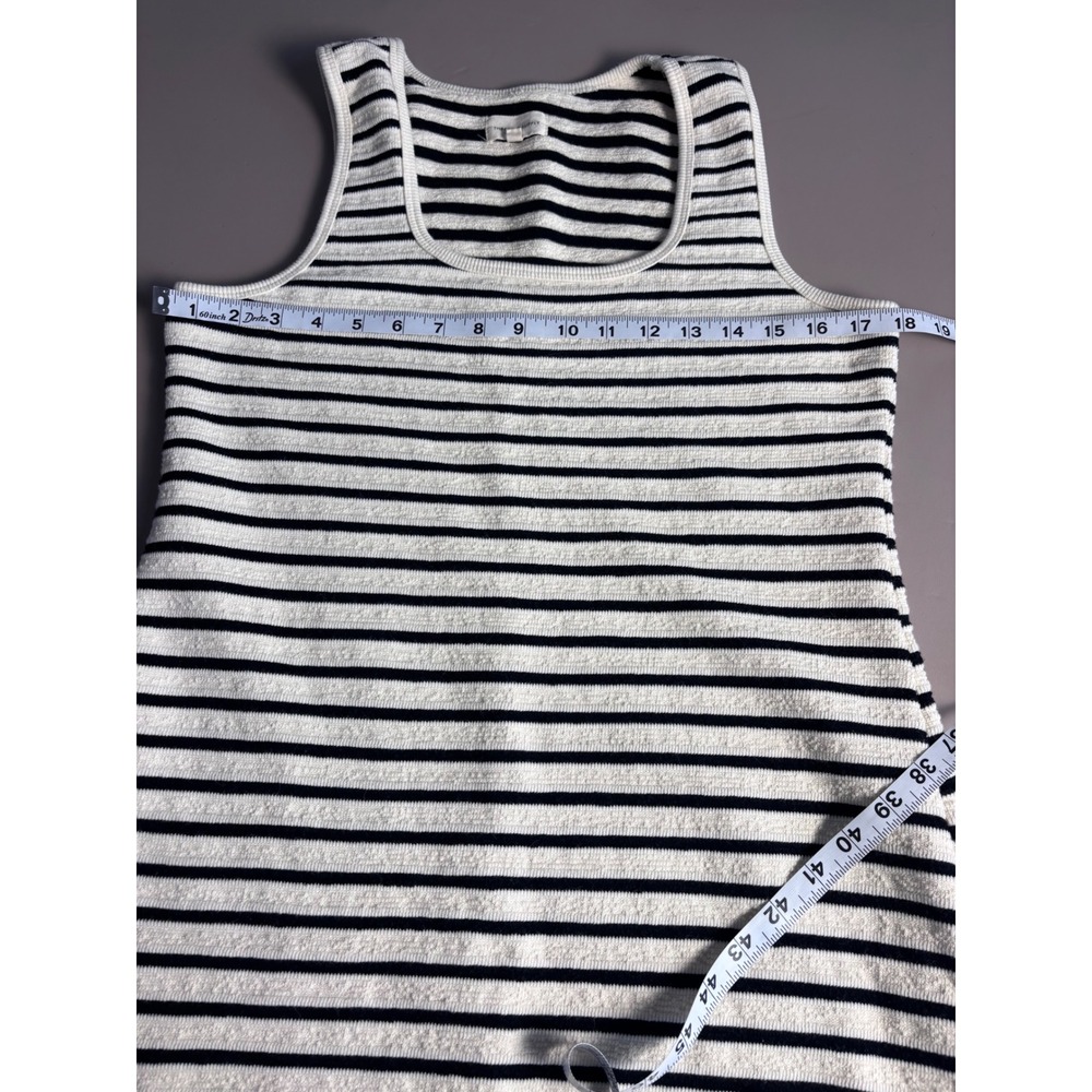 Thread & Supply  Striped Tank Midi Dress Black White‎ Knit Ribbed Sleeveless Med - Picture 12 of 15